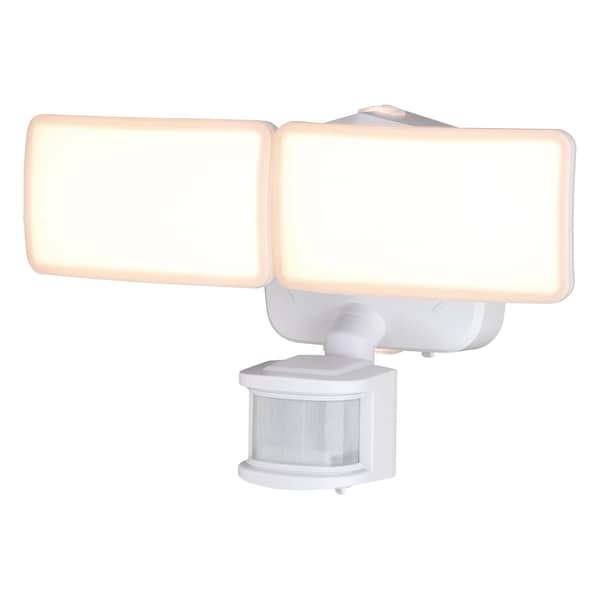 Vaxcel Merill White Integrated LED Motion Sensor Dusk to Dawn Outdoor Security Flood Light T0674 - main